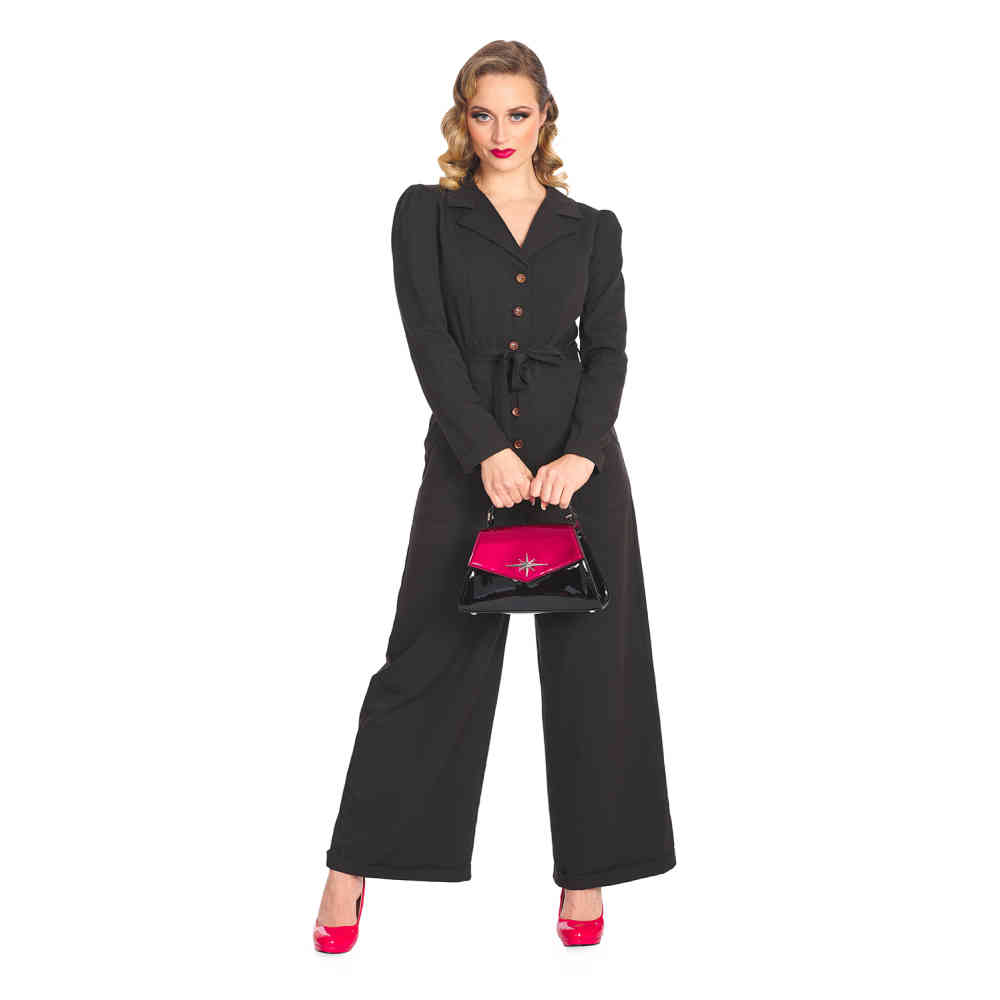 Banned - Work Hard Play Harder Jumpsuit - Noir